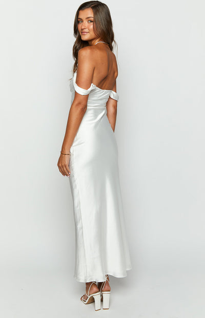 Ella White Off Shoulder Formal Dress